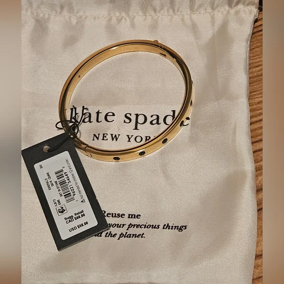 Kate Spade New York Bracelet Women Gold Stackable Stainless Steel Bangle ERK1969 - Picture 4 of 13
